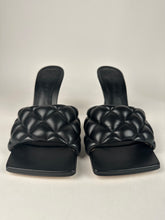 Load image into Gallery viewer, Bottega Veneta Padded Lido Square Toe Sandal Heels Black Size 37EU