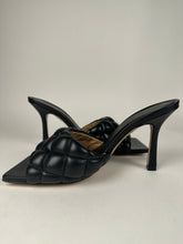 Load image into Gallery viewer, Bottega Veneta Padded Lido Square Toe Sandal Heels Black Size 37EU