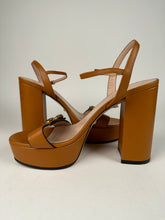 Load image into Gallery viewer, Gucci Marmont Platform Sandal Cognac Brown Size 37.5EU