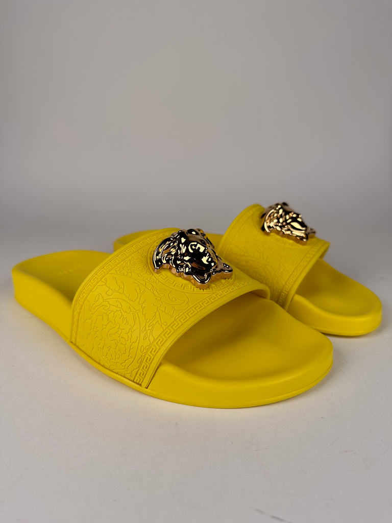 Versace Medusa Palazzo Pool Slides Size 37EU Yellow