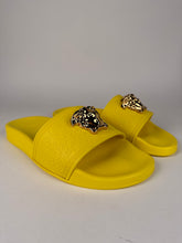 Load image into Gallery viewer, Versace Medusa Palazzo Pool Slides Size 37EU Yellow