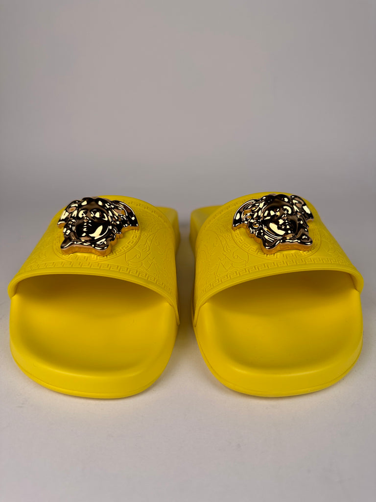 Versace Medusa Palazzo Pool Slides Size 37EU Yellow