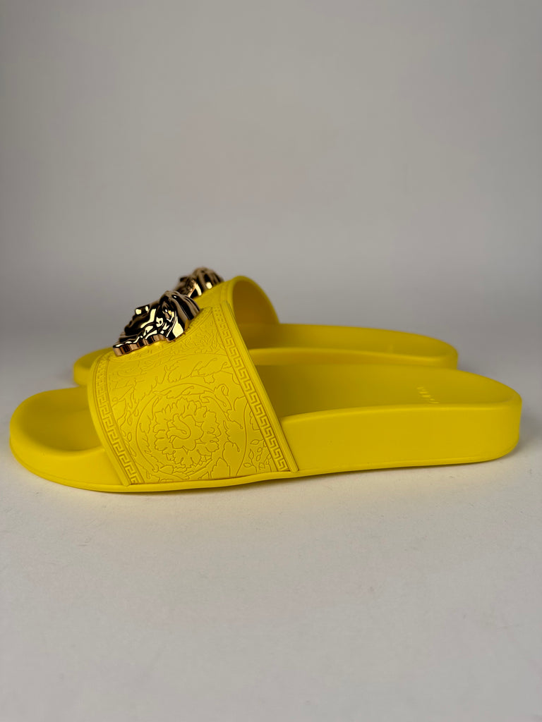 Versace Medusa Palazzo Pool Slides Size 37EU Yellow