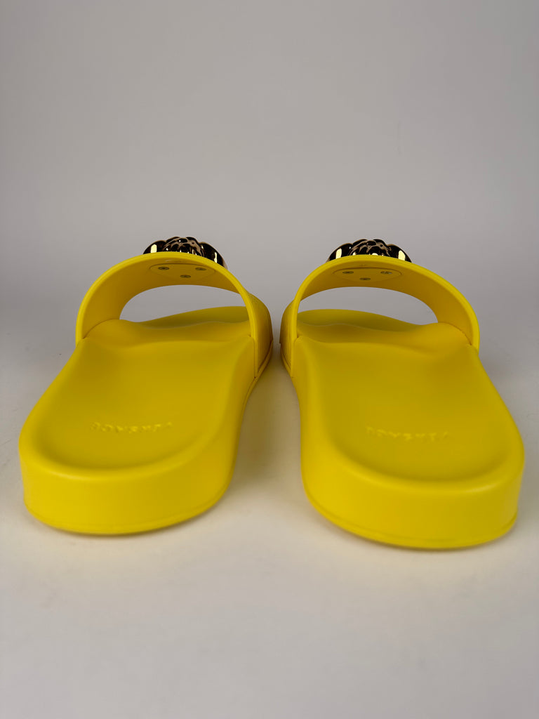 Versace Medusa Palazzo Pool Slides Size 37EU Yellow