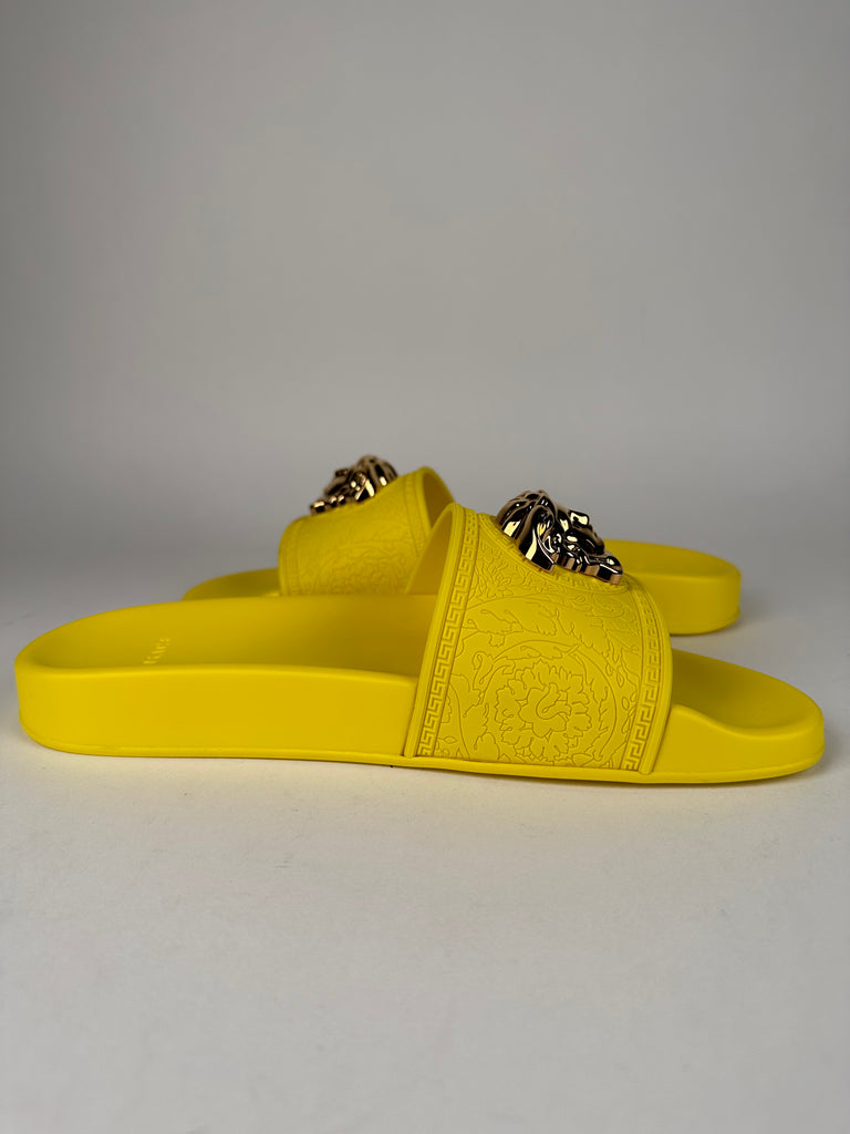 Versace Medusa Palazzo Pool Slides Size 37EU Yellow