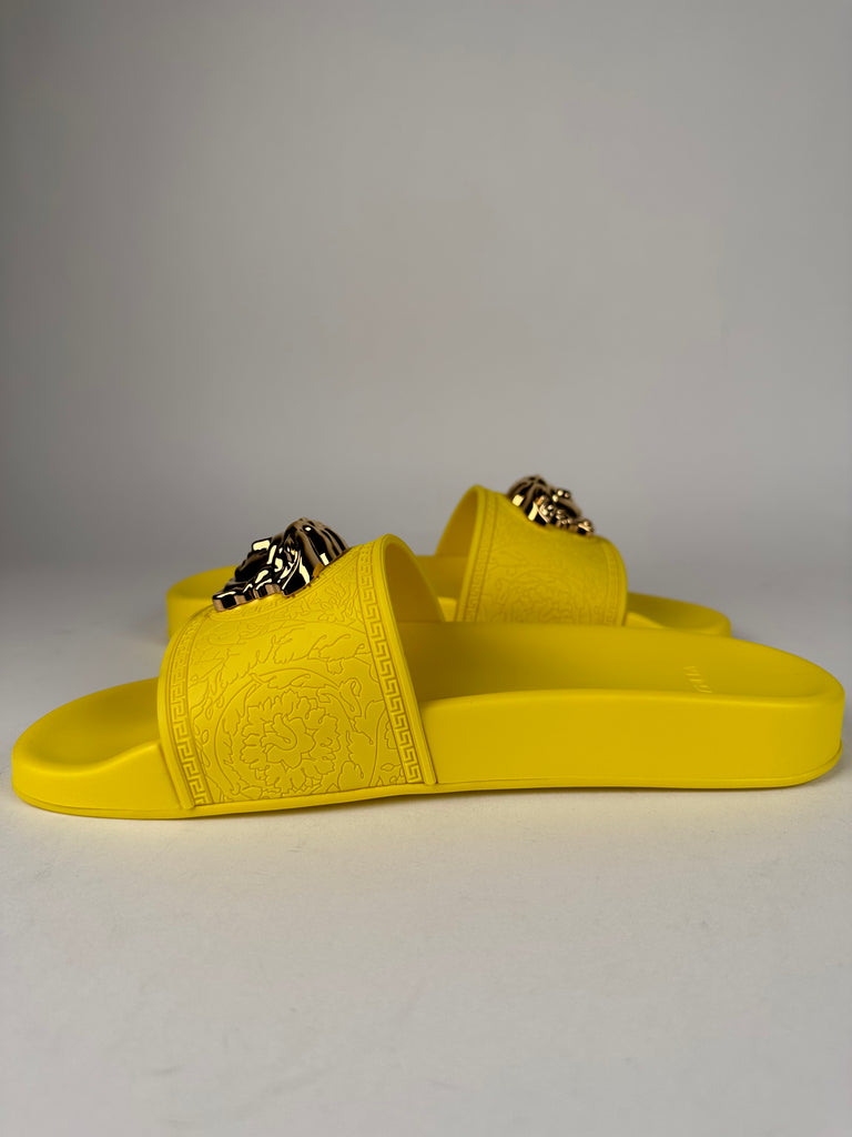 Versace Medusa Palazzo Pool Slides Size 37EU Yellow