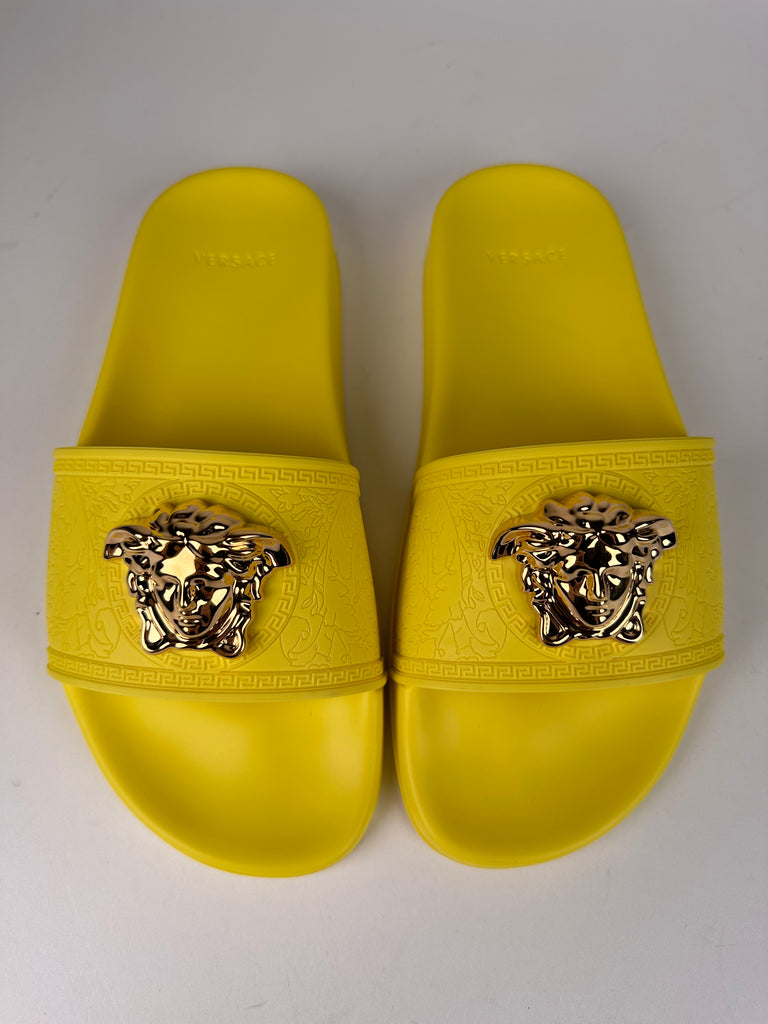 Versace Medusa Palazzo Pool Slides Size 37EU Yellow