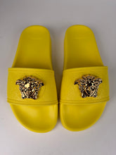 Load image into Gallery viewer, Versace Medusa Palazzo Pool Slides Size 37EU Yellow