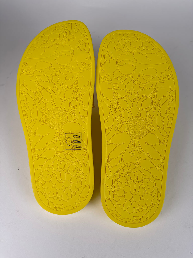 Versace Medusa Palazzo Pool Slides Size 37EU Yellow