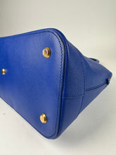Load image into Gallery viewer, Balenciaga Grained Calfskin Ville Top Handle Bag Medium Blue