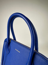 Load image into Gallery viewer, Balenciaga Grained Calfskin Ville Top Handle Bag Medium Blue