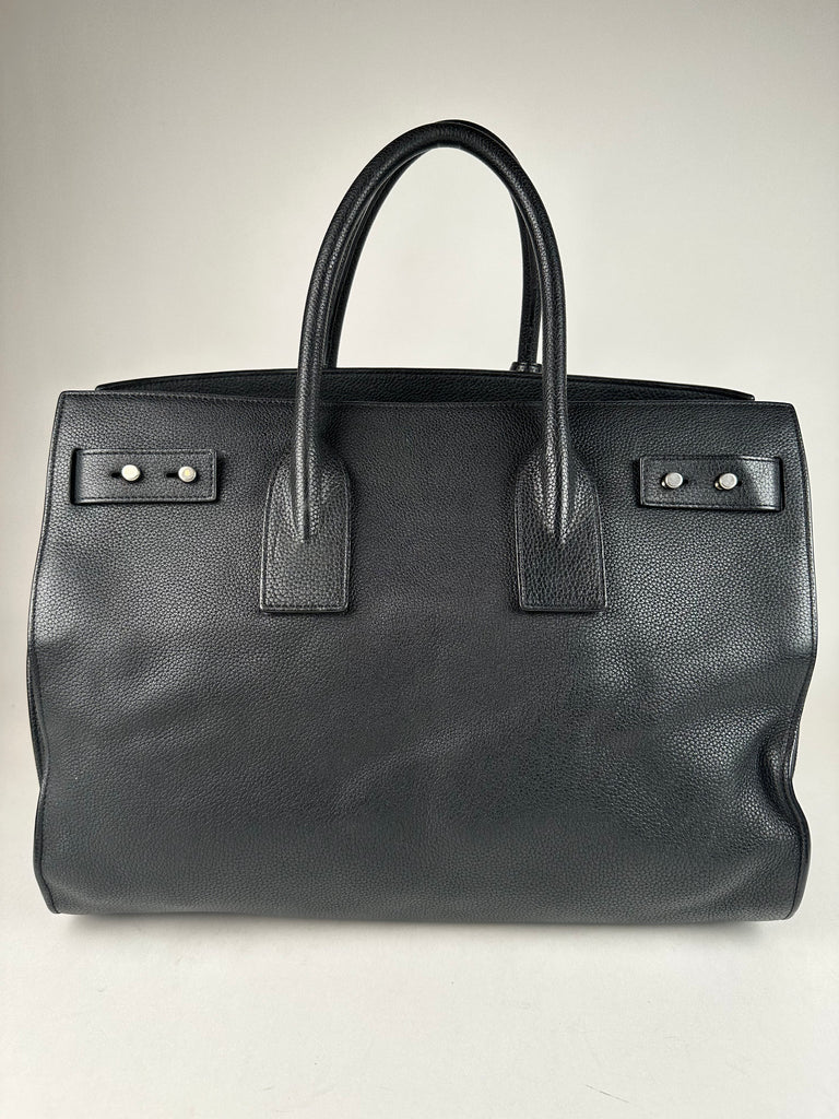 Saint Laurent Grained Calfskin Medium Sac De Jour Souple Black