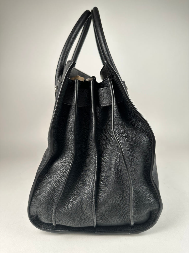 Saint Laurent Grained Calfskin Medium Sac De Jour Souple Black