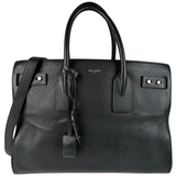 Saint Laurent Grained Calfskin Medium Sac De Jour Souple Black
