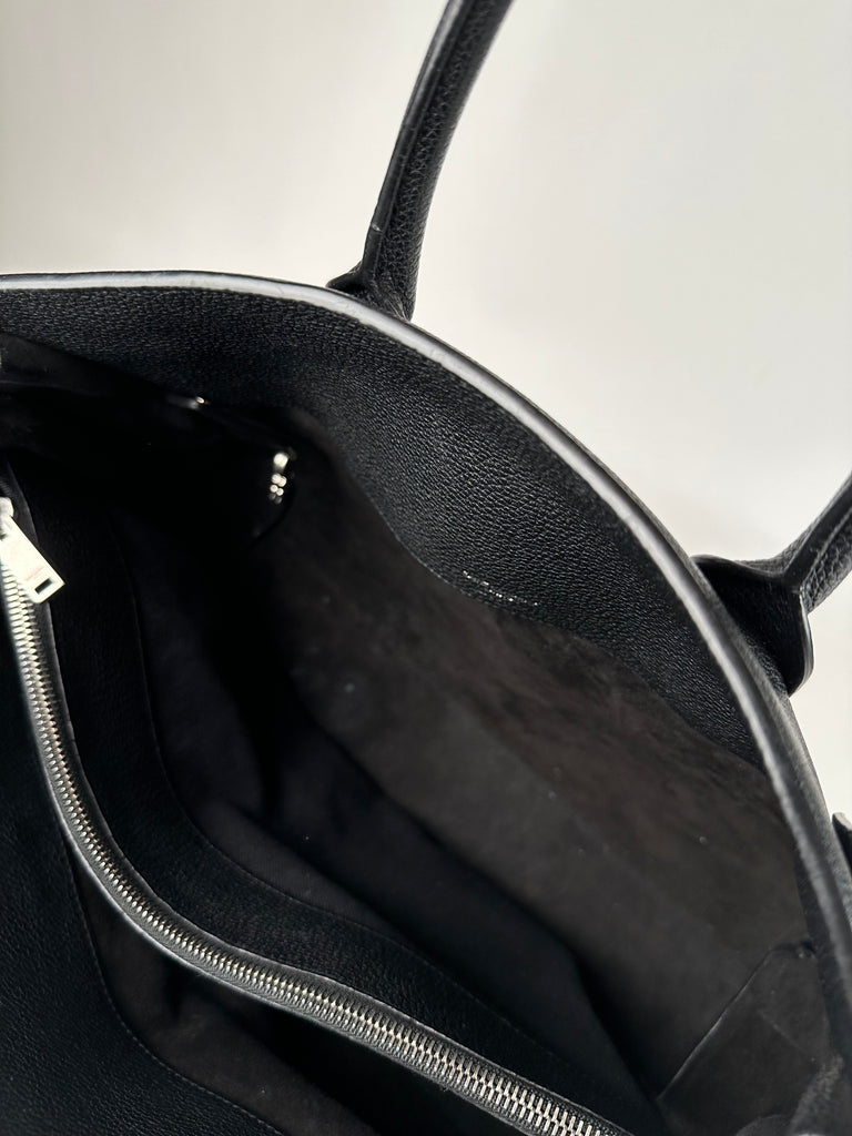 Saint Laurent Grained Calfskin Medium Sac De Jour Souple Black