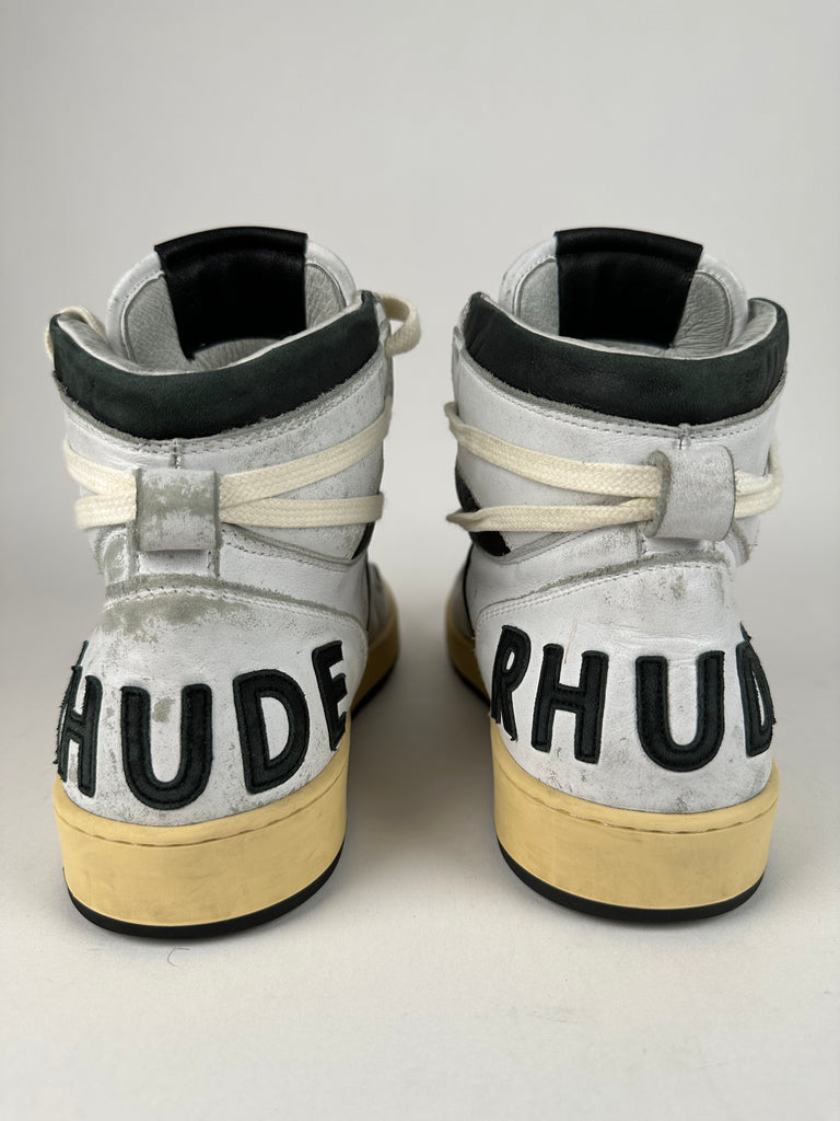 Rhude Rhecess Hi Top Sneaker Black White Size Men’s US 7/ EU 39