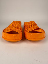 Load image into Gallery viewer, Fendi Orange Reflection Crisscross Slides Size 36EU