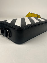Load image into Gallery viewer, Off—White Saffiano Striped Mini Diag Binder Clip Bag Black White Yellow