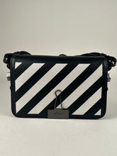 Load image into Gallery viewer, Off—White Saffiano Striped Mini Diag Binder Clip Bag Black White Yellow