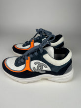Load image into Gallery viewer, Chanel Classic Trainers Blue Grey White Orange Size 35.5EU