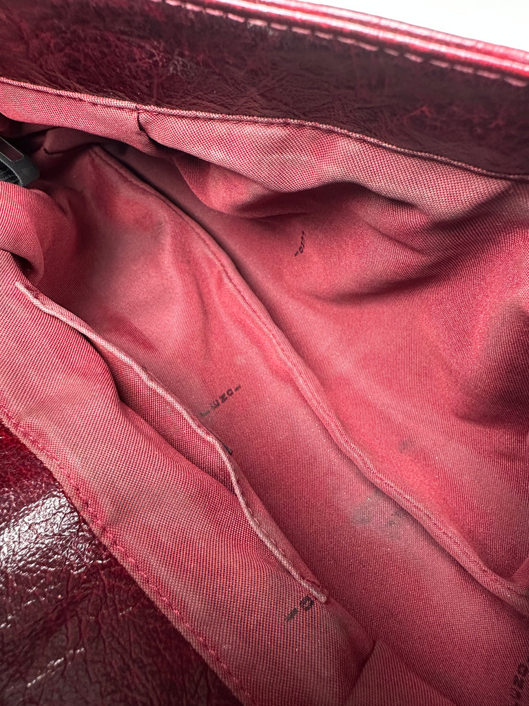 Fendi Red Zucca Leather Borsa Chef Bag
