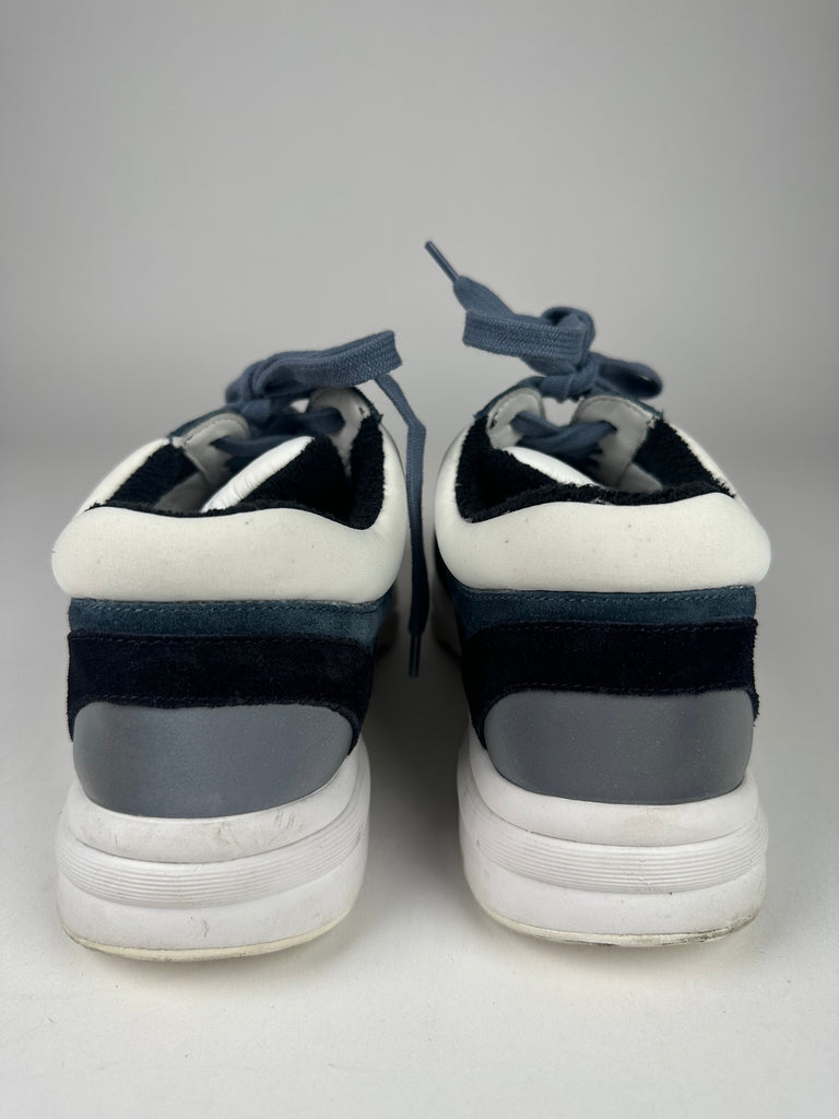 Chanel Classic Trainers Blue Grey White Orange Size 35.5EU