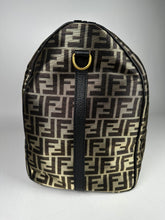 Load image into Gallery viewer, Fendi Metallic Zucca Print Karligraphy Duffle Bag Gold Black