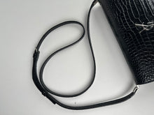 Load image into Gallery viewer, Saint Laurent Croc Embossed Uptown Mini Crossbody Black