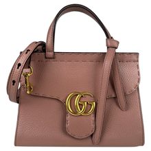 Load image into Gallery viewer, Gucci Marmont Calfskin Mini GG Top Handle Porcelain Rose