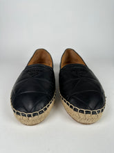 Load image into Gallery viewer, Prada Quilted Leather Black Logo Espadrilles Size 38.5EU