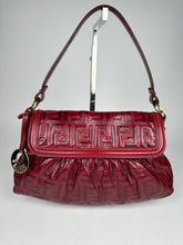 Load image into Gallery viewer, Fendi Red Zucca Leather Borsa Chef Bag