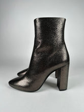 Load image into Gallery viewer, Saint Laurent Lou Ankle Boot 95 Metallic Pewter Size 39EU