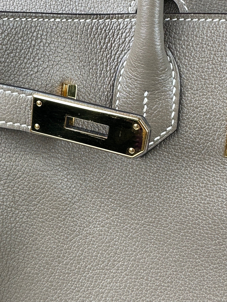 Hermes Birkin 30 Evercolor Leather Etoupe GHW