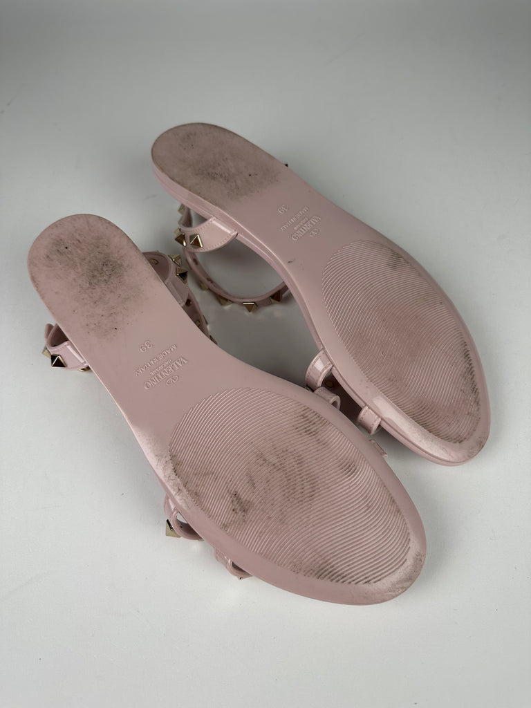 Valentino Garavani Rockstud Flat Rubber Sandals size 39EU