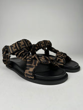 Load image into Gallery viewer, Fendi Feel Brown Satin Sandals Size 37.5EU