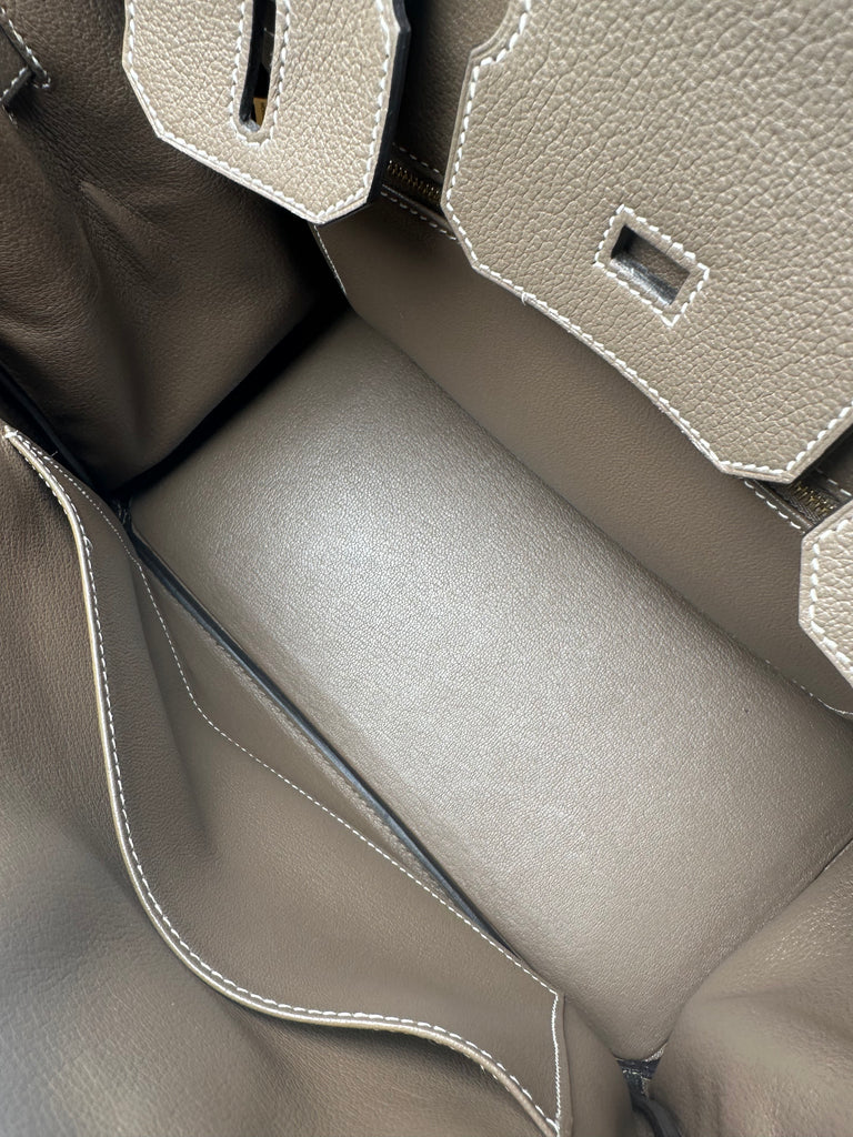 Hermes Birkin 30 Evercolor Leather Etoupe GHW