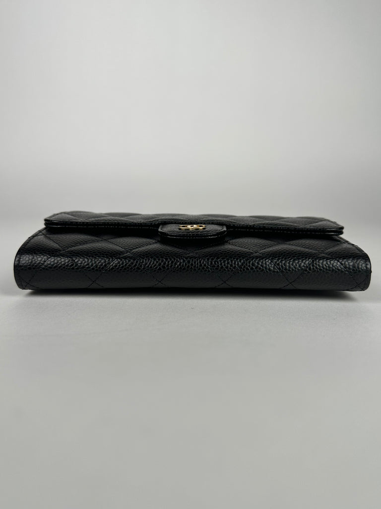 Chanel Caviar Quilted Medium Flap Wallet Black