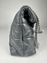 Load image into Gallery viewer, Saint Laurent Lambskin Quilted Medium Loulou Puffer Monogram Chain Satchel Grey