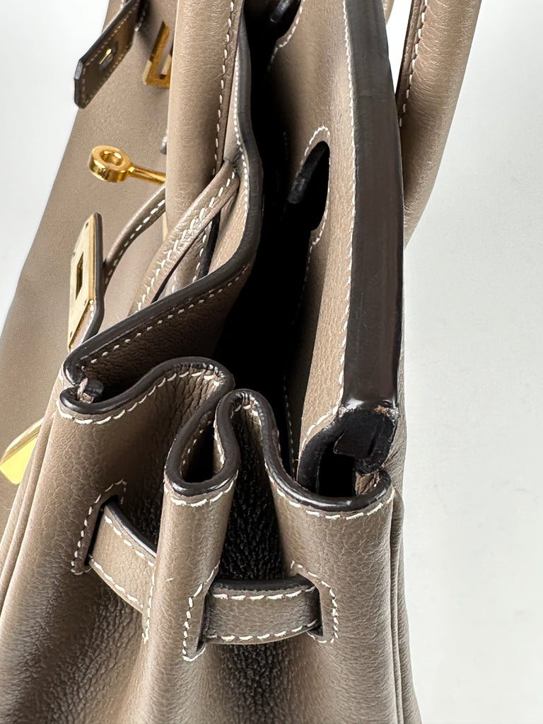 Hermes Birkin 30 Evercolor Leather Etoupe GHW