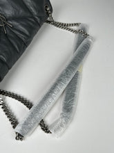 Load image into Gallery viewer, Saint Laurent Lambskin Quilted Medium Loulou Puffer Monogram Chain Satchel Grey
