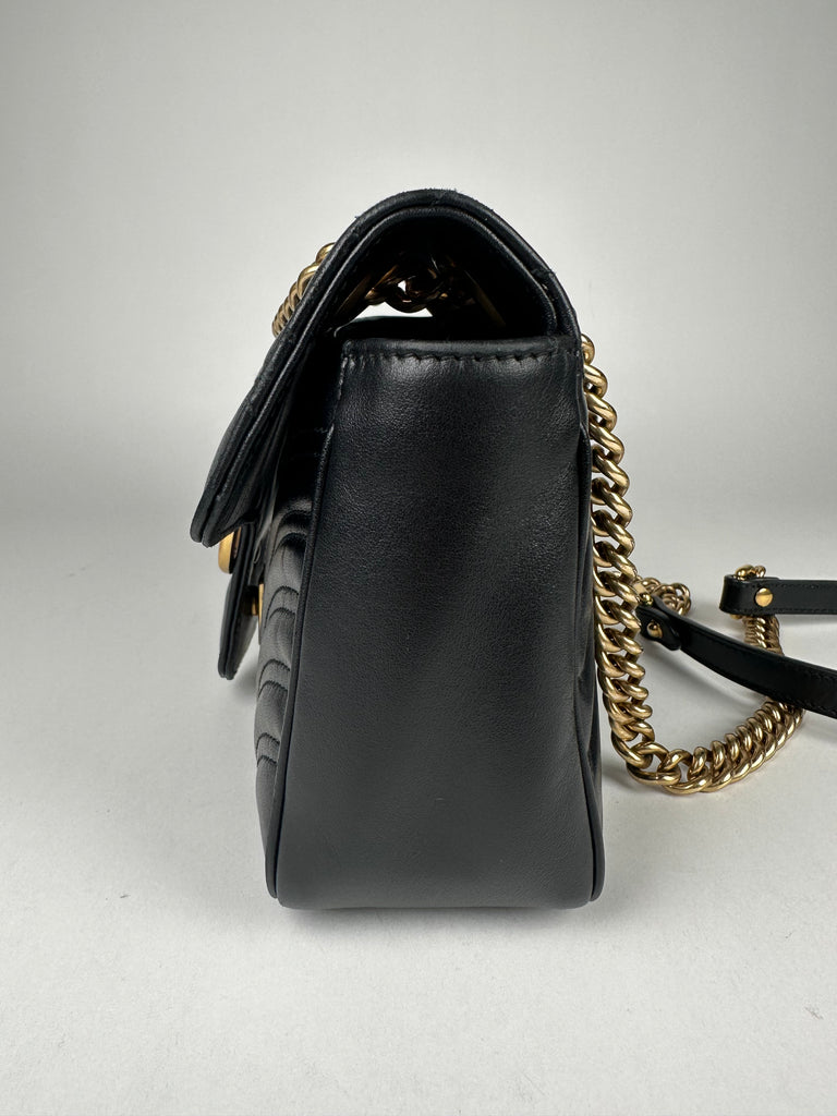 Gucci Marmont Small Shoulder Bag Calfskin Black