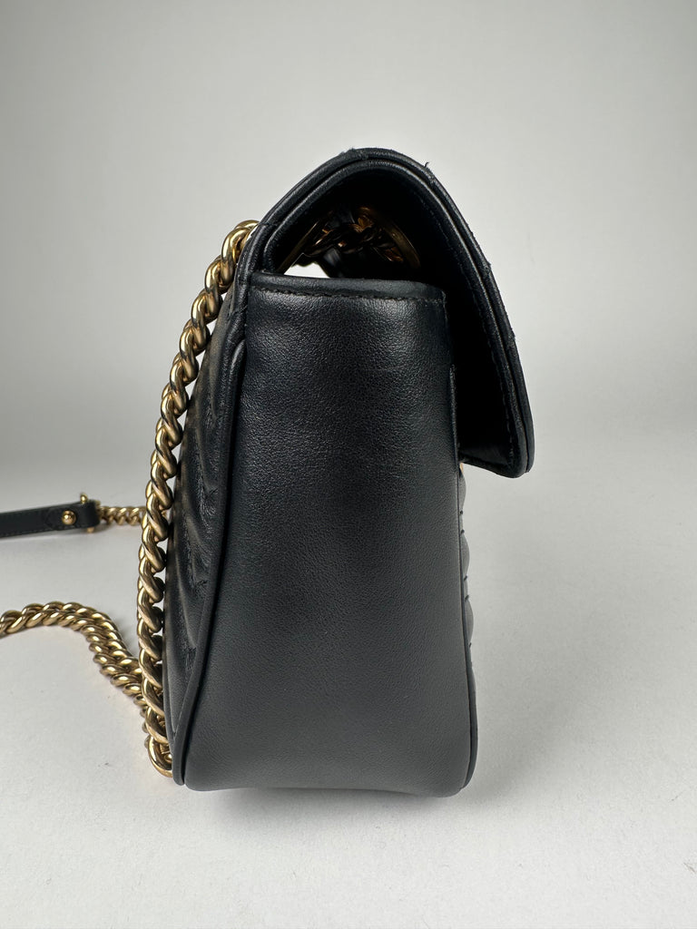 Gucci Marmont Small Shoulder Bag Calfskin Black
