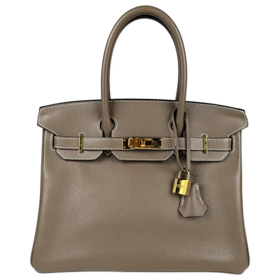 Hermes Birkin 30 Evercolor Leather Etoupe GHW