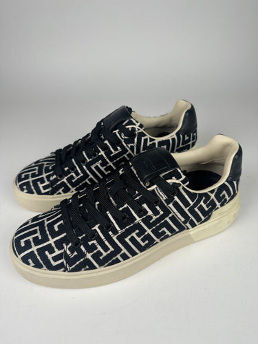 Balmain Monogram Jacquard B-Court Sneakers Size 38EU