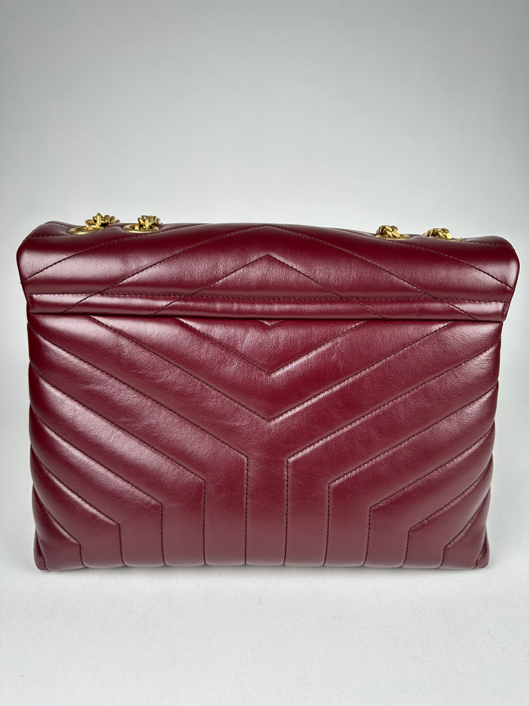 Saint Laurent Medium LouLou Matelasse Burgundy