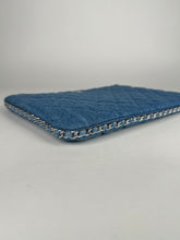 Load image into Gallery viewer, Chanel Denim Chain Around Quilted Medium Cosmetic O-Case Clutch Blue