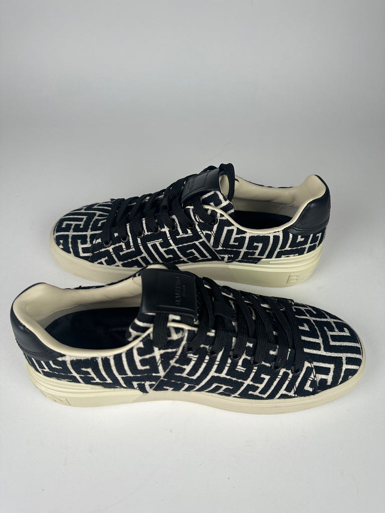 Balmain Monogram Jacquard B-Court Sneakers Size 38EU