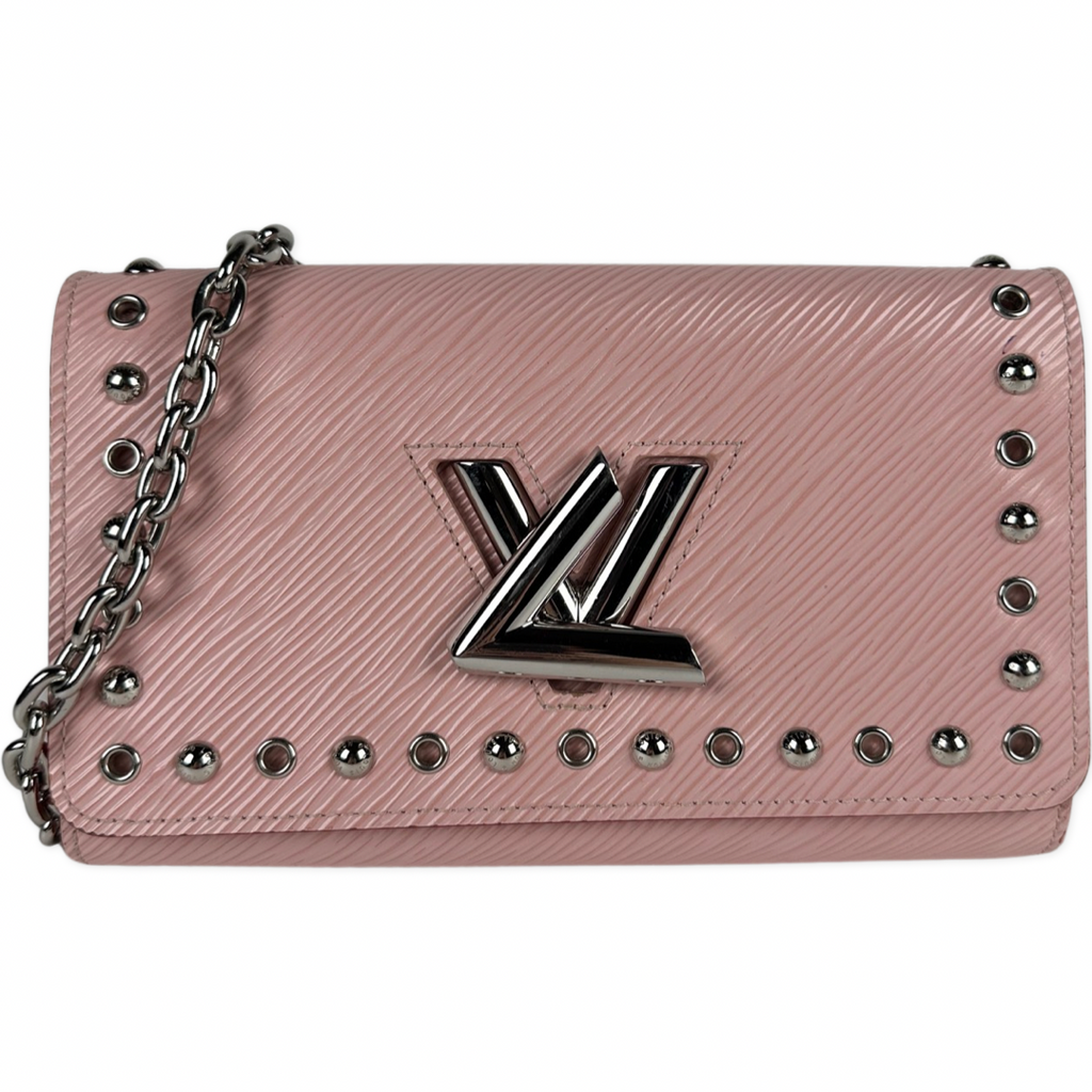 Louis Vuitton Rose Ballerine Epi Leather Twist Wallet On Chain