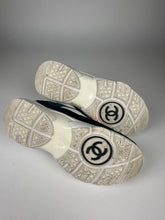Load image into Gallery viewer, Chanel Classic Trainers Blue Grey White Orange Size 35.5EU