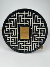 Load image into Gallery viewer, Balmain 1945 Disco Monogram Jacquard Round Bag Black White